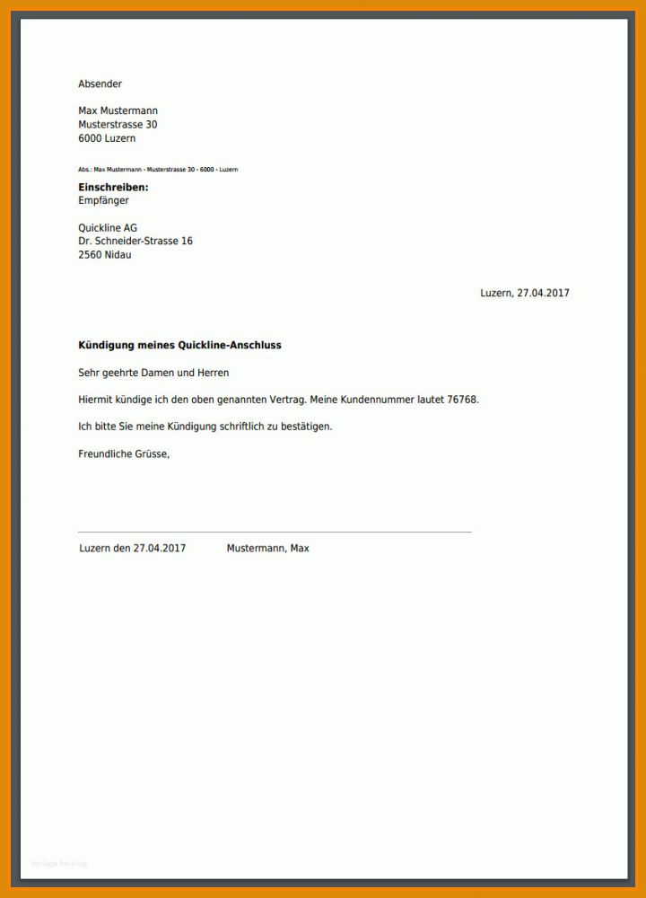 Sensationell Abo Kündigung Vorlage Word 844x1172