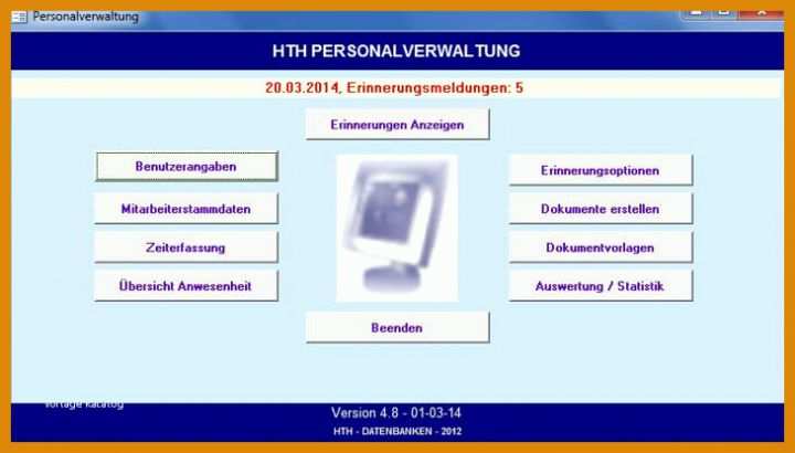 Ausnahmsweise Access Personalverwaltung Vorlage 730x416