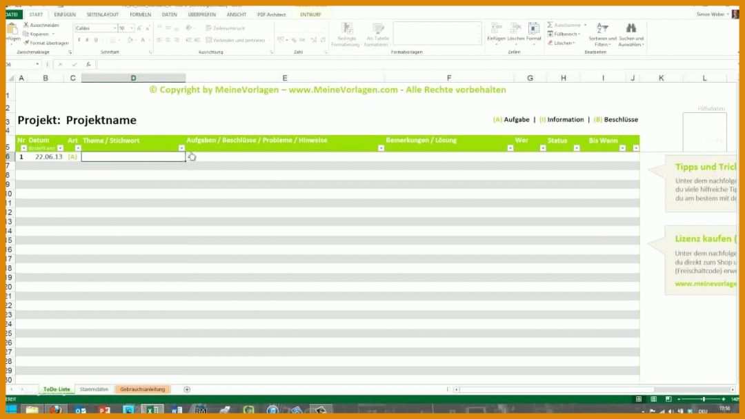 Fabelhaft Aufgabenliste Excel Vorlage Kostenlos 1280x720