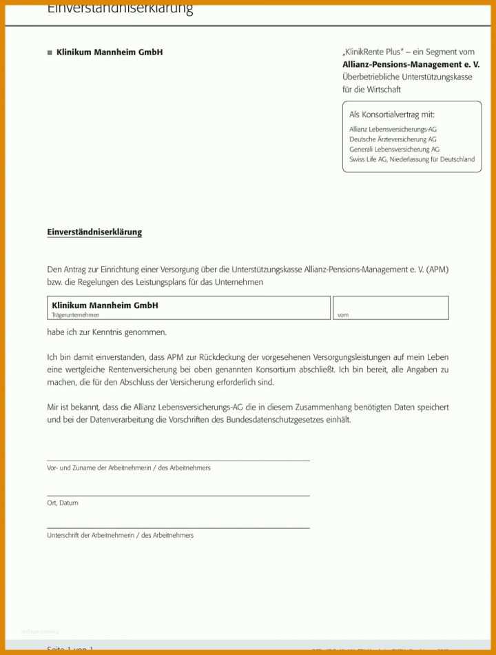 Einzahl Einverständniserklärung Datenweitergabe Vorlage 960x1267