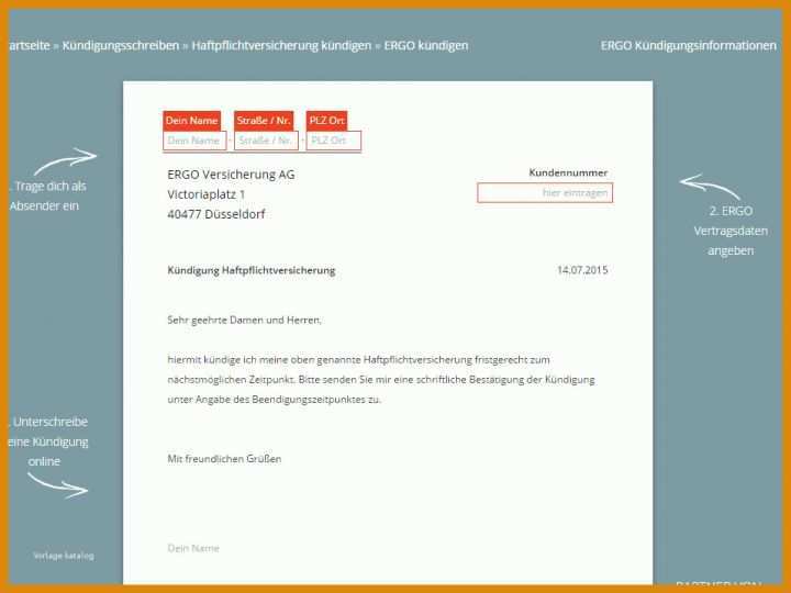 Spezialisiert Ergo Versicherung Kündigen Vorlage 956x717