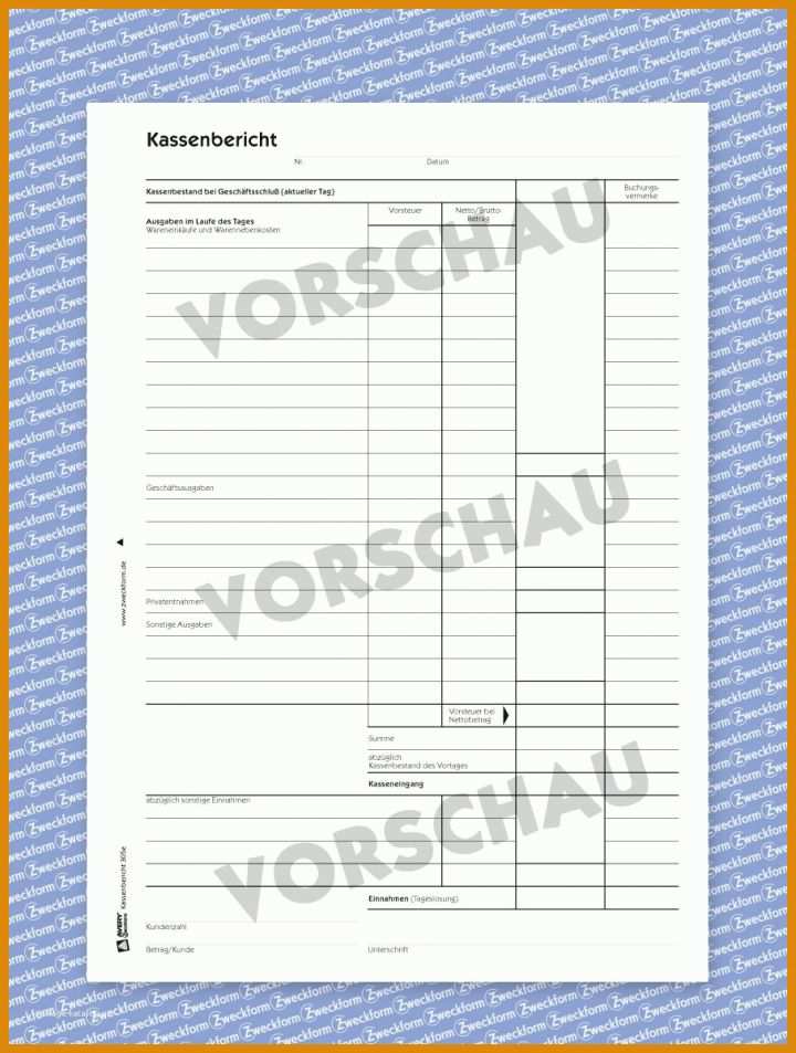 Kassenbericht Pdf Vorlage Kassenbericht