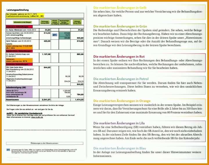 Größte Krankenkasse Rechnung Einreichen Vorlage 1224x970