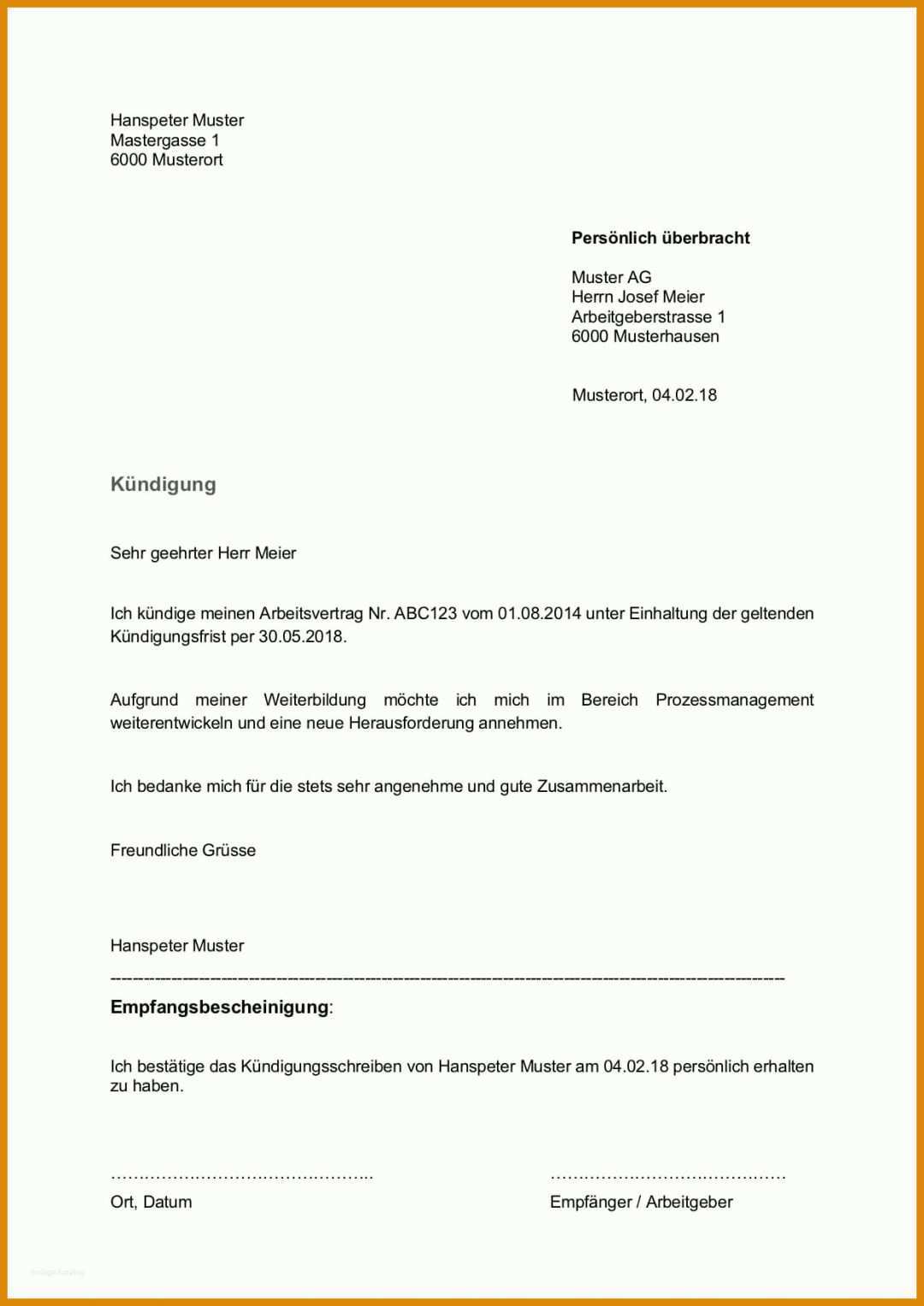 Ideal Rechtssichere Kündigung Arbeitnehmer Vorlage 1240x1753