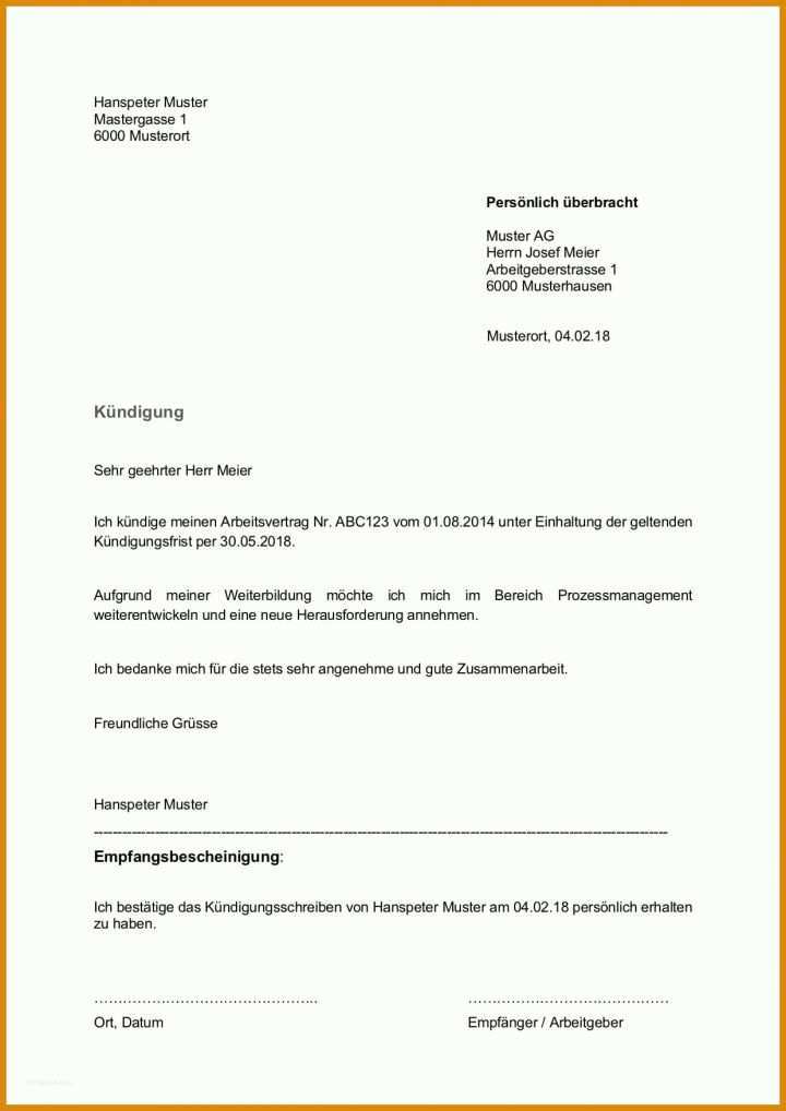 Bemerkenswert Rechtssichere Kündigung Arbeitnehmer Vorlage 1240x1753