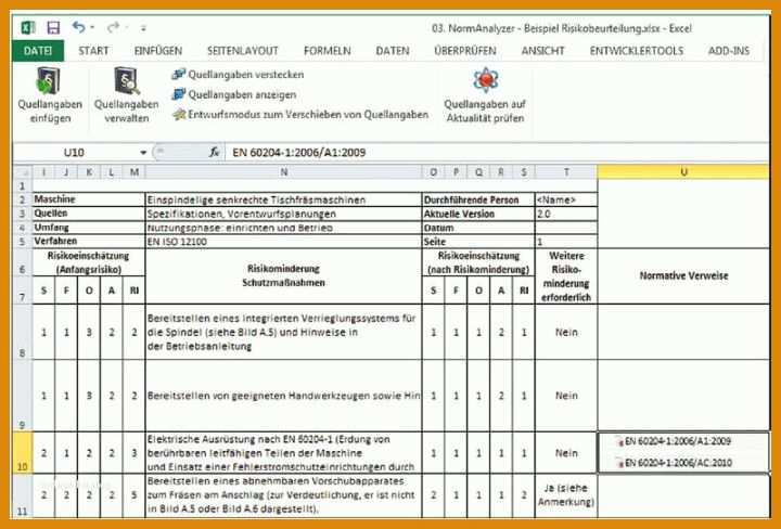 Risikobewertung Vorlage Risikobeurteilung Maschinenrichtlinie Vorlage Excel