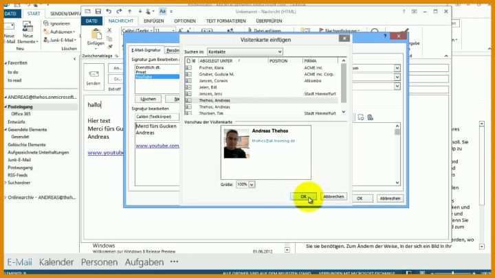 Beeindruckend Signatur Outlook Vorlage 1280x720