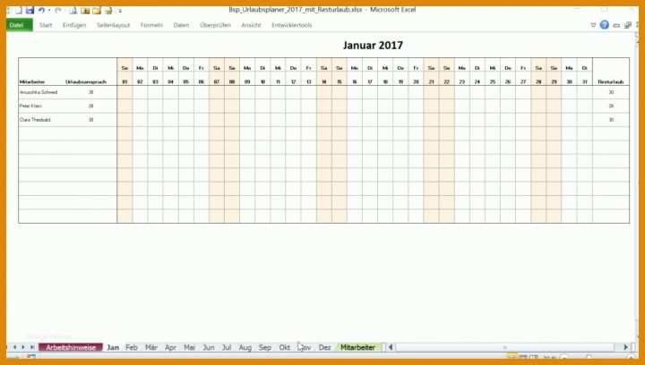 Rühren Urlaubsliste Excel Vorlage 1024x580