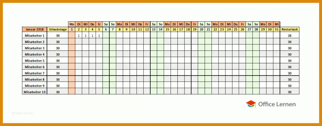 Großartig Urlaubsliste Vorlage 1125x442