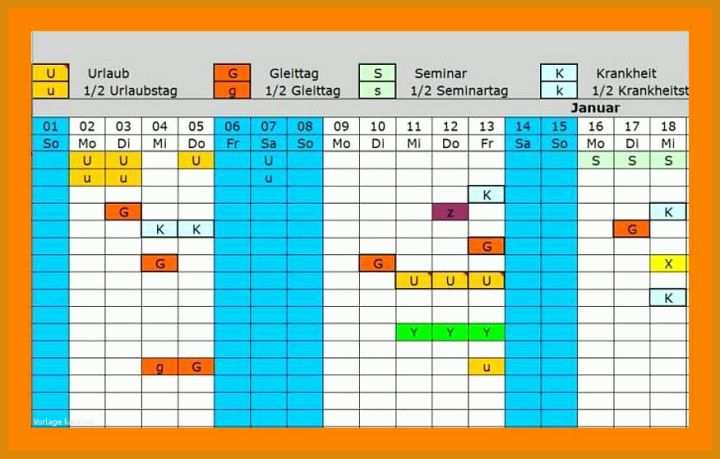 Perfekt Urlaubsplan Excel Vorlage 876x558