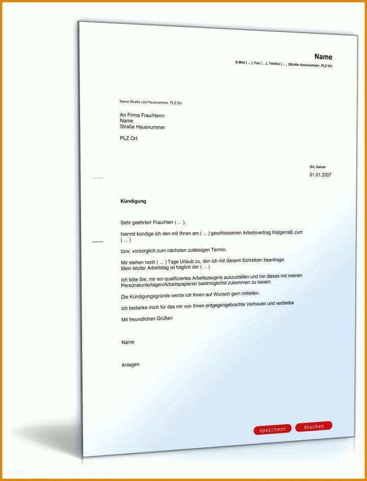 Vorlage Kündigung Arbeitnehmer Kuendigung Arbeitsvertrag Arbeitnehmer Schweiz