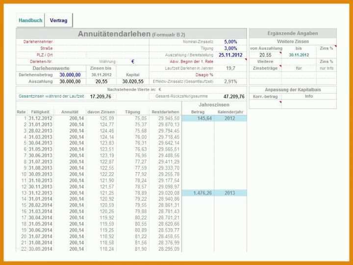 Hervorragen Zinsrechner Excel Vorlage 960x720