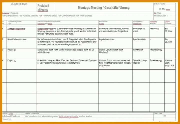 Faszinierend Arbeitsprotokoll Vorlage 800x554