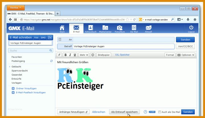 Großartig E Mail Vorlage Erstellen 1061x611