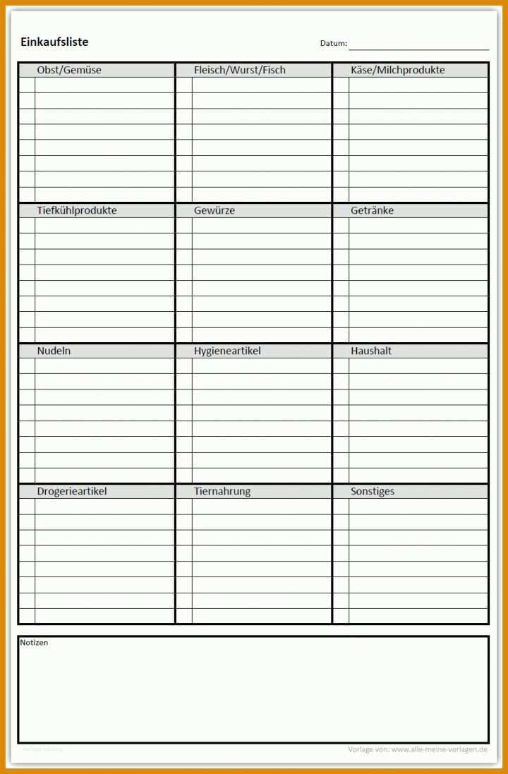 Limitierte Auflage Einkaufsliste Excel Vorlage 919x1400