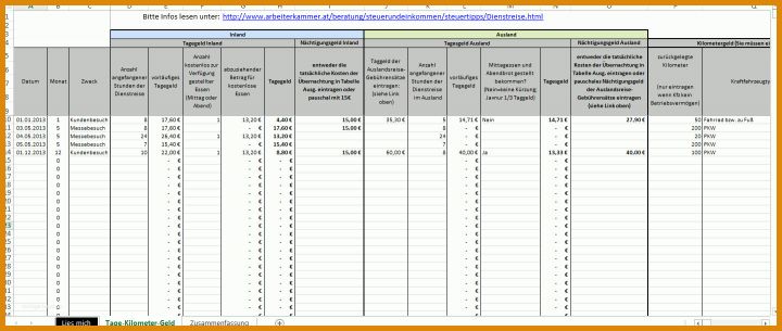 Unvergesslich Excel Vorlage Reisekosten 1440x609