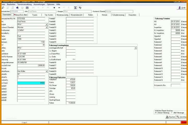 Am Beliebtesten Fuhrparkverwaltung Excel Vorlage 1280x854