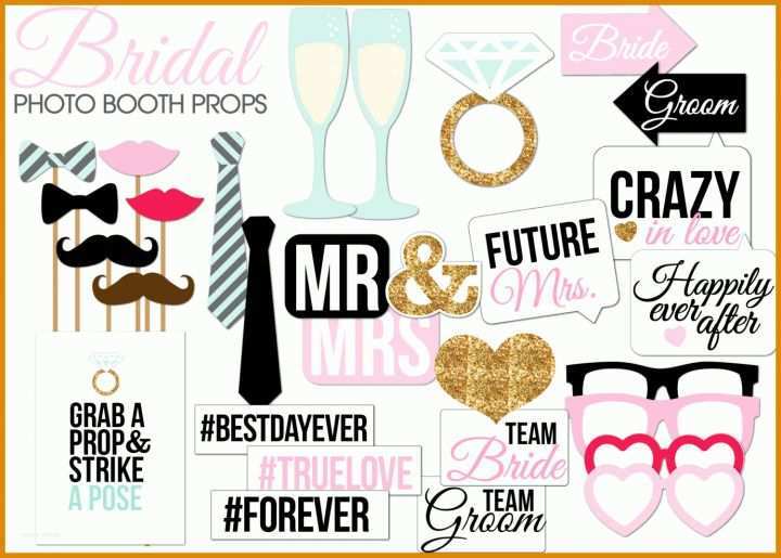 Photo Booth Vorlagen Pdf Bridal Showerwedding Photo Booth Props