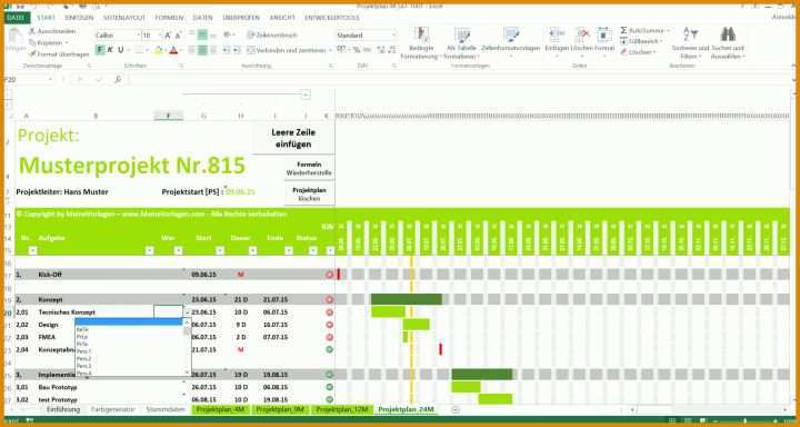 Singular Projektplan Excel Vorlage Gantt 1920x1024