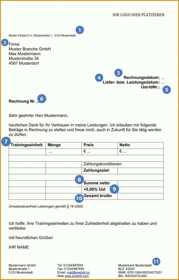 Empfohlen Rechnung Kleinunternehmer Vorlage Word 2172x3388