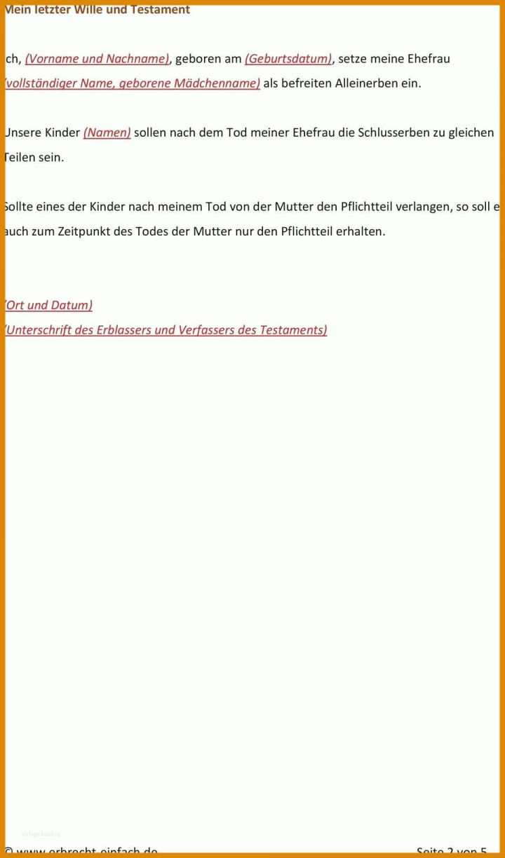 Sensationell Testament Vorlage Pdf 960x1632