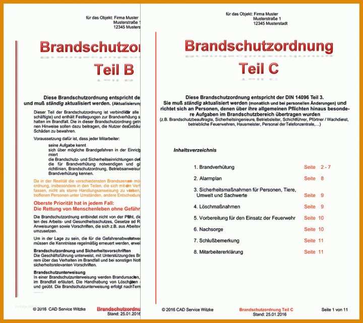 Hervorragend Vorlage Brandschutzordnung Teil B 1000x890