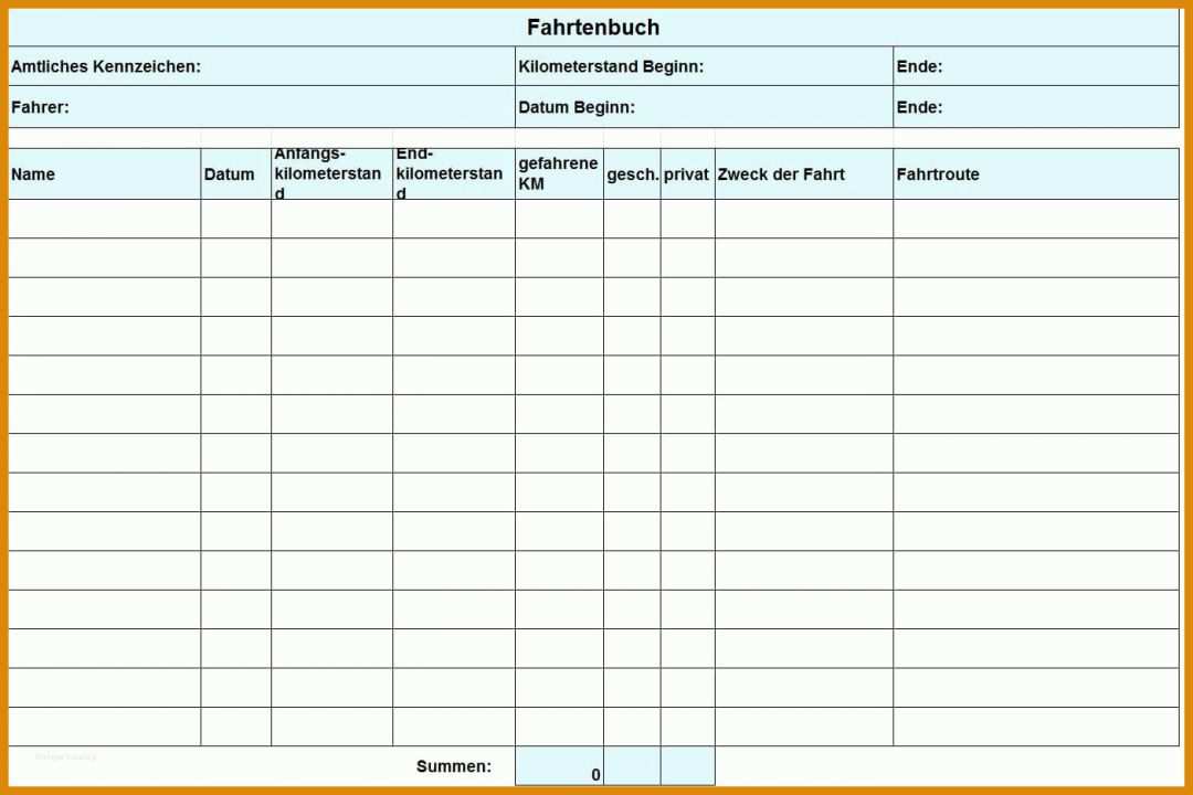 Einzahl Vorlage Fahrtenbuch Finanzamt 1404x936