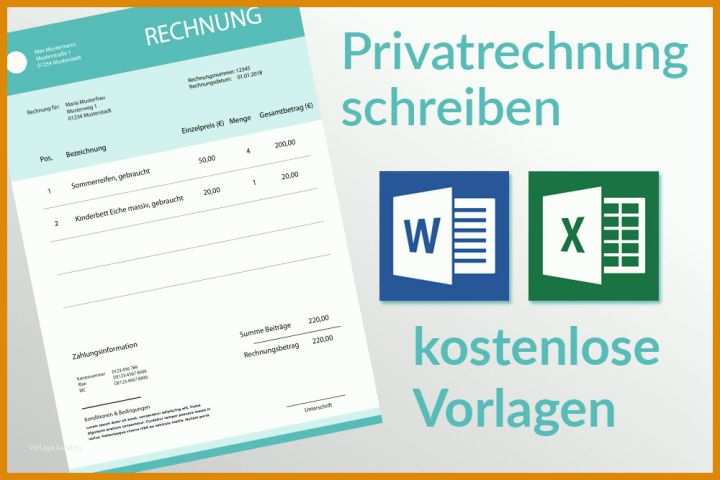 Unvergleichlich Vorlage Privatrechnung 1000x667