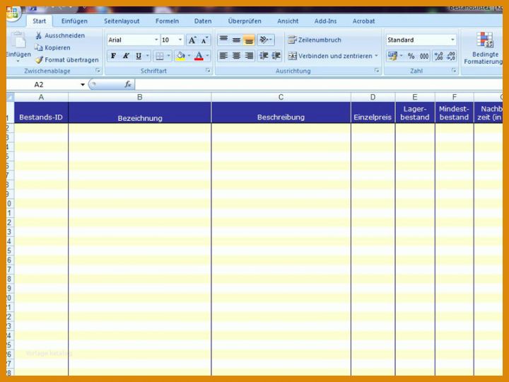 Unvergleichlich Bestandsliste Excel Vorlage 800x600