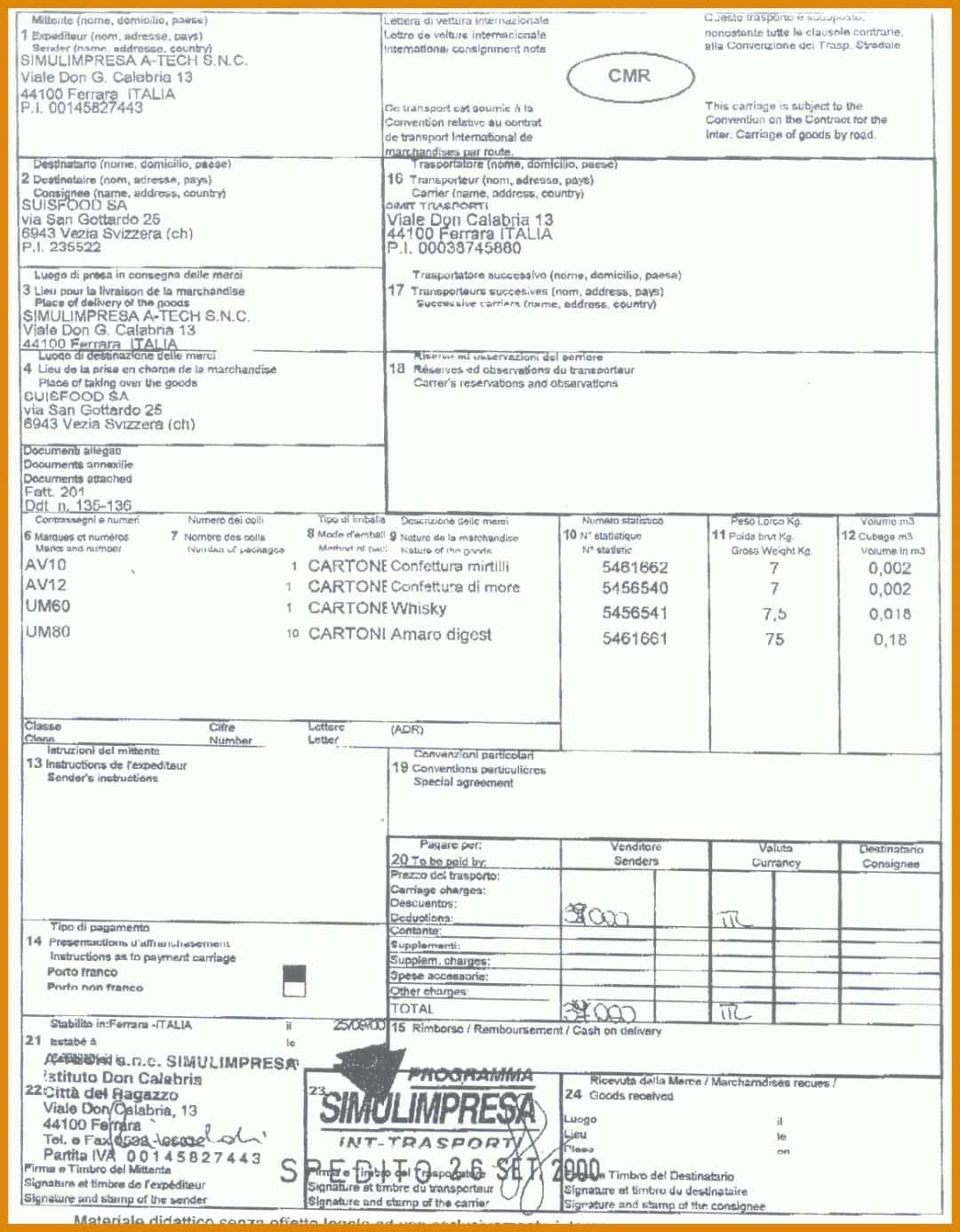 Hervorragen Cmr Pdf Vorlage 1165x1495