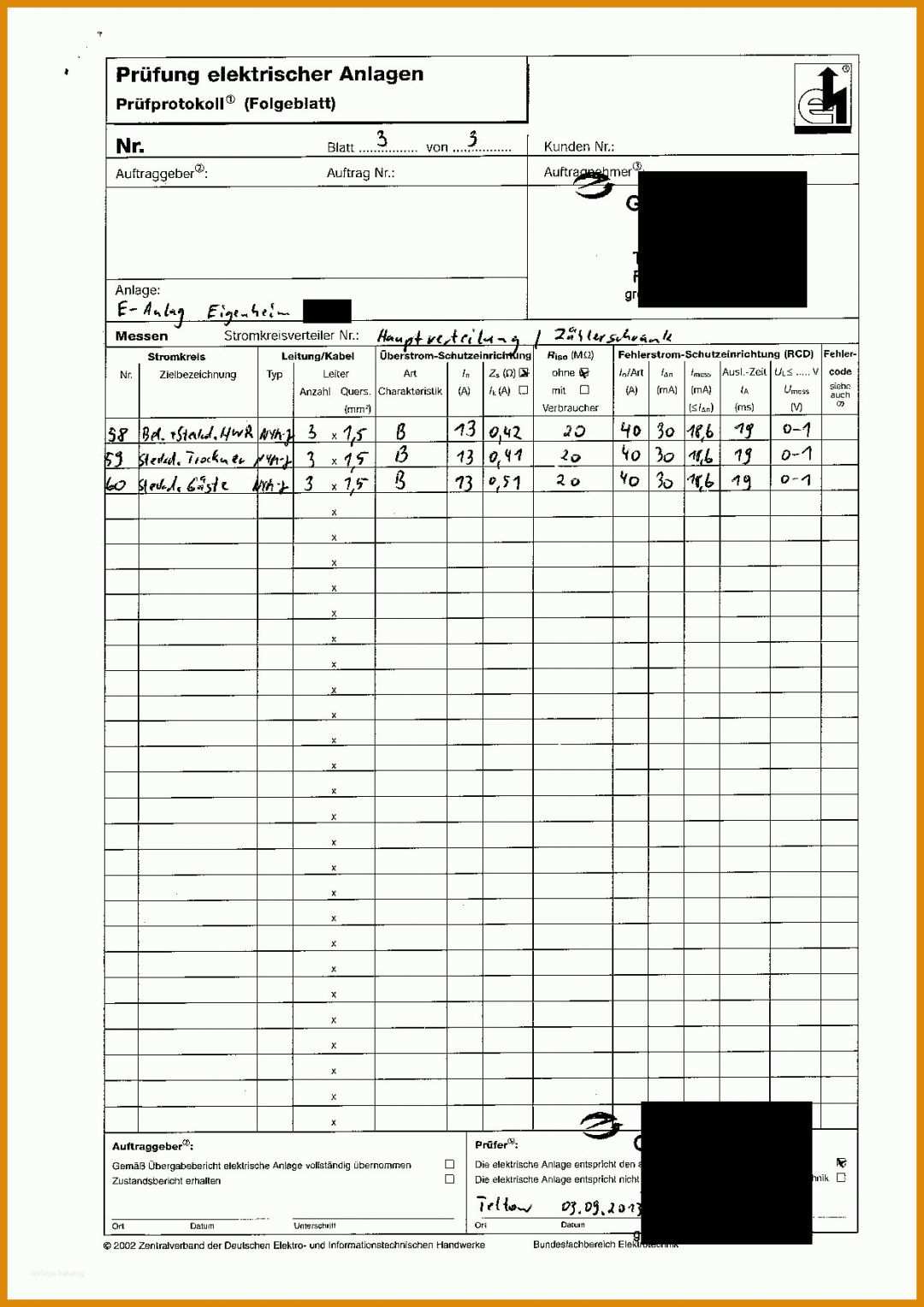 Auffällig Errichterbescheinigung Elektro Vorlage 1241x1755