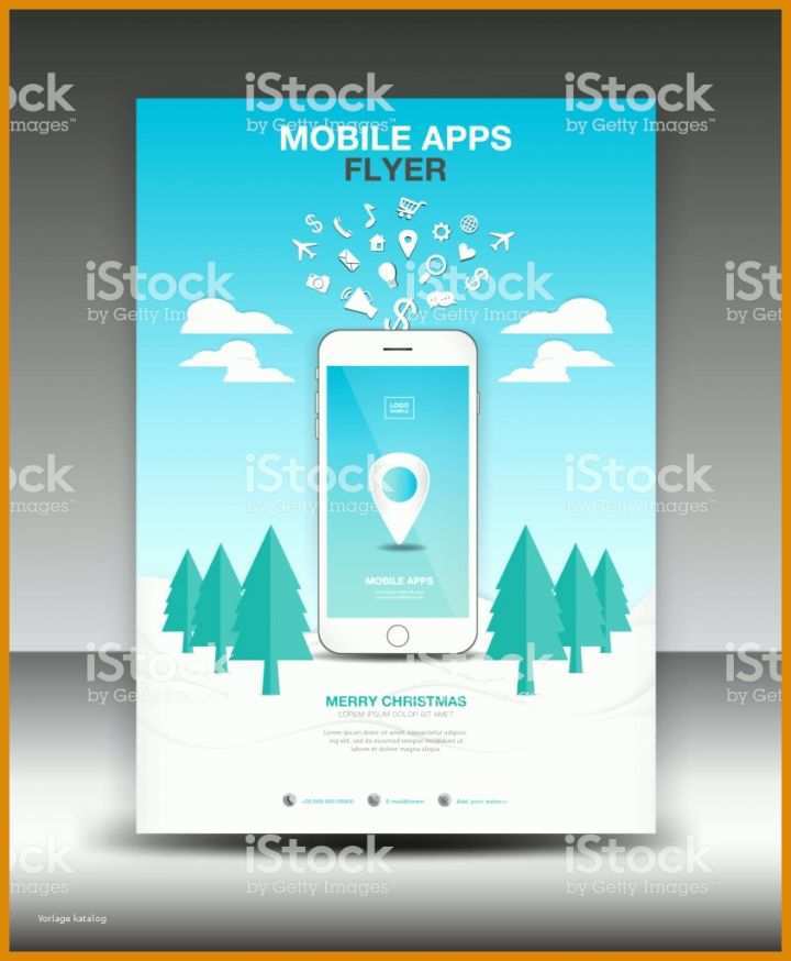 Internetseite Vorlage Mobile Apps Flyer Vorlage Winter Landschaft Hintergrund Business Broschüre Flyer Gm