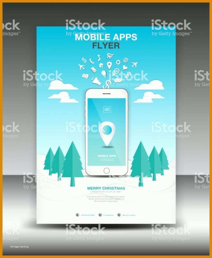 Internetseite Vorlage Mobile Apps Flyer Vorlage Winter Landschaft Hintergrund Business Broschüre Flyer Gm
