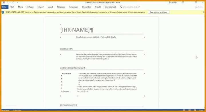 Ausgezeichnet Lebenslauf Vorlage Zum Bearbeiten 1438x787