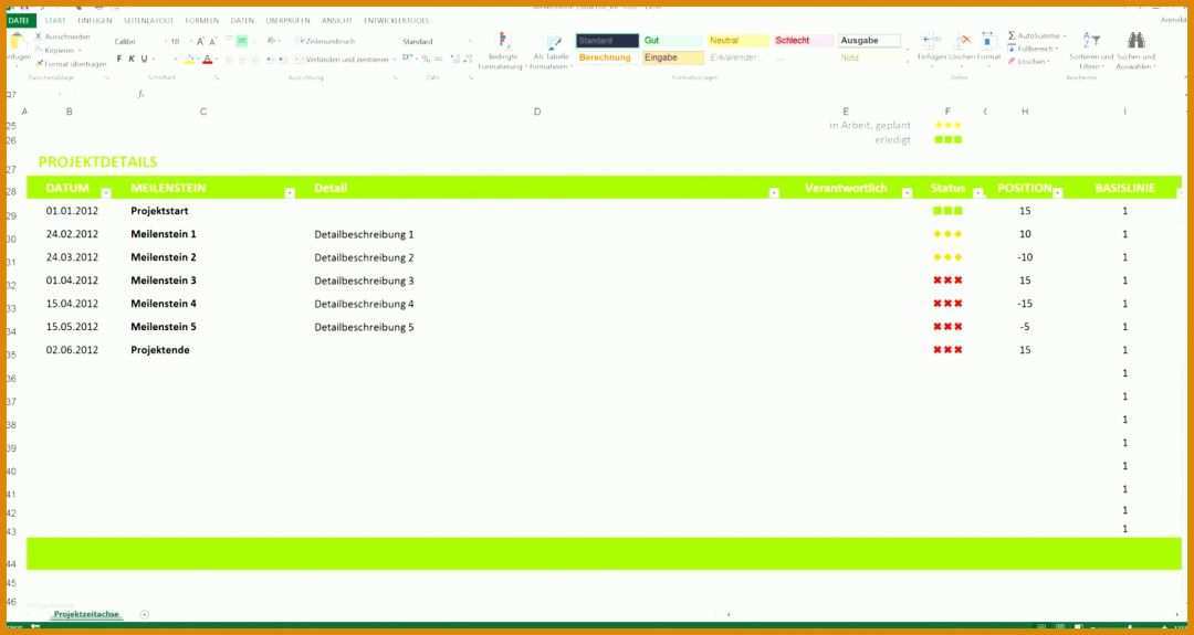 Angepasst Meilensteinplan Vorlage Excel 1824x971