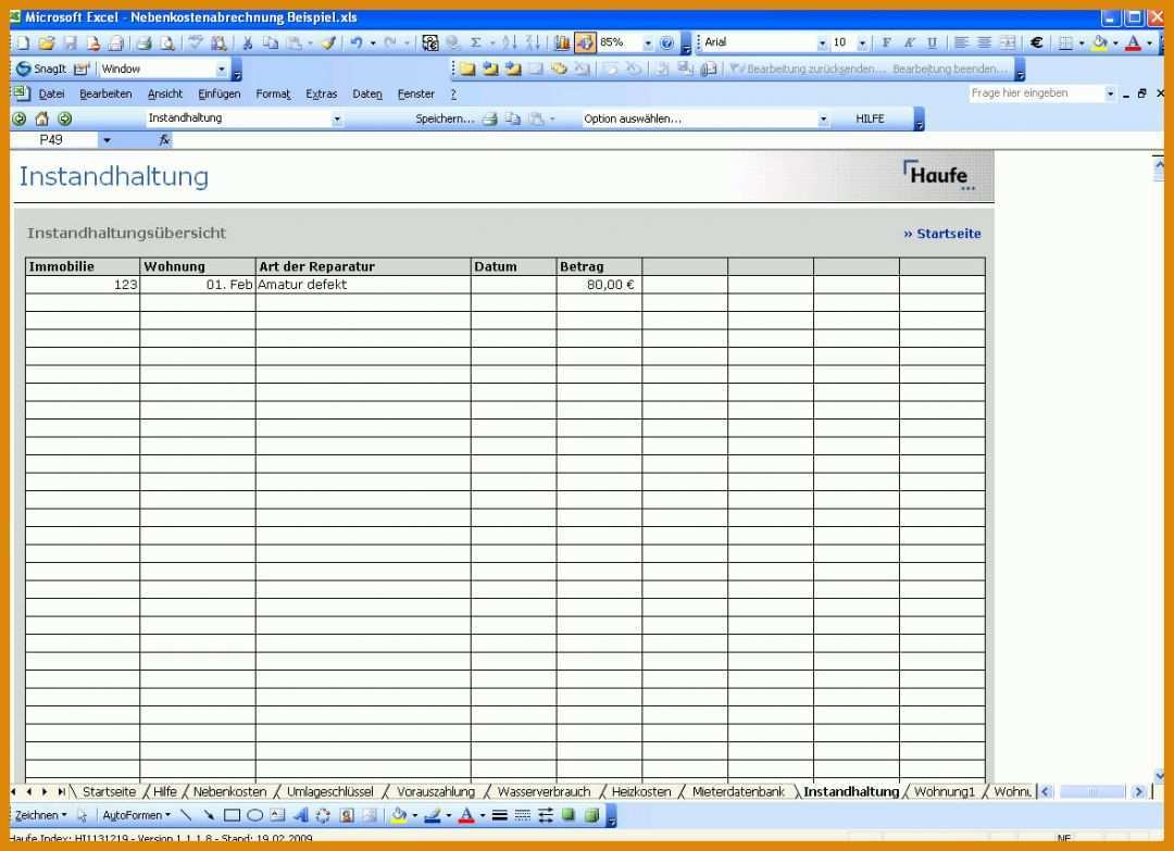 Wunderschönen Nebenkostenabrechnung Excel Vorlage 1178x854