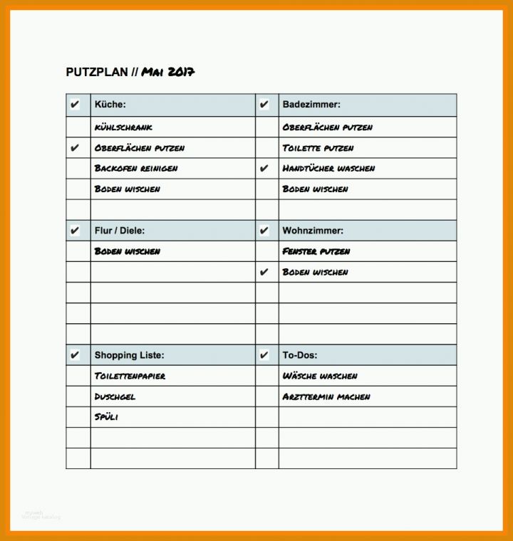 Unvergesslich Putzplan Treppenhausreinigung Vorlage 962x1016