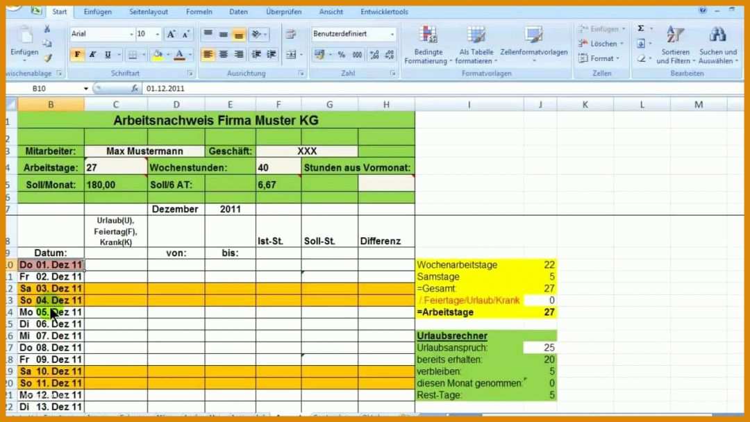 Schockieren Stundenzettel Excel Vorlage 1280x720