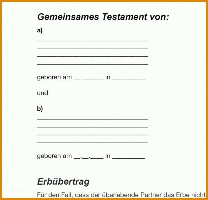 Vorlage Berliner Testament Kostenlos Ehegattentestament