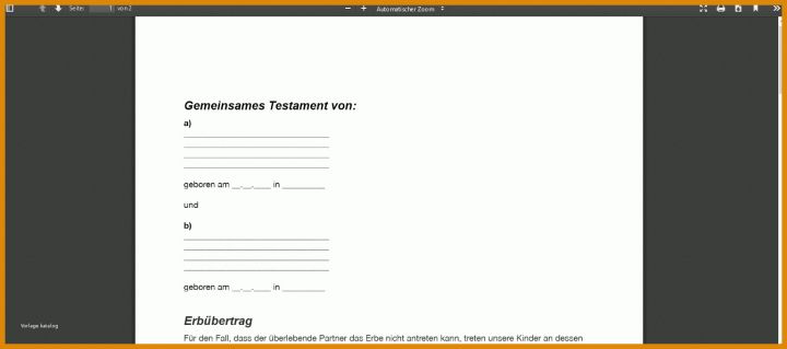 Modisch Vorlage Testament Auf Gegenseitigkeit 1536x680