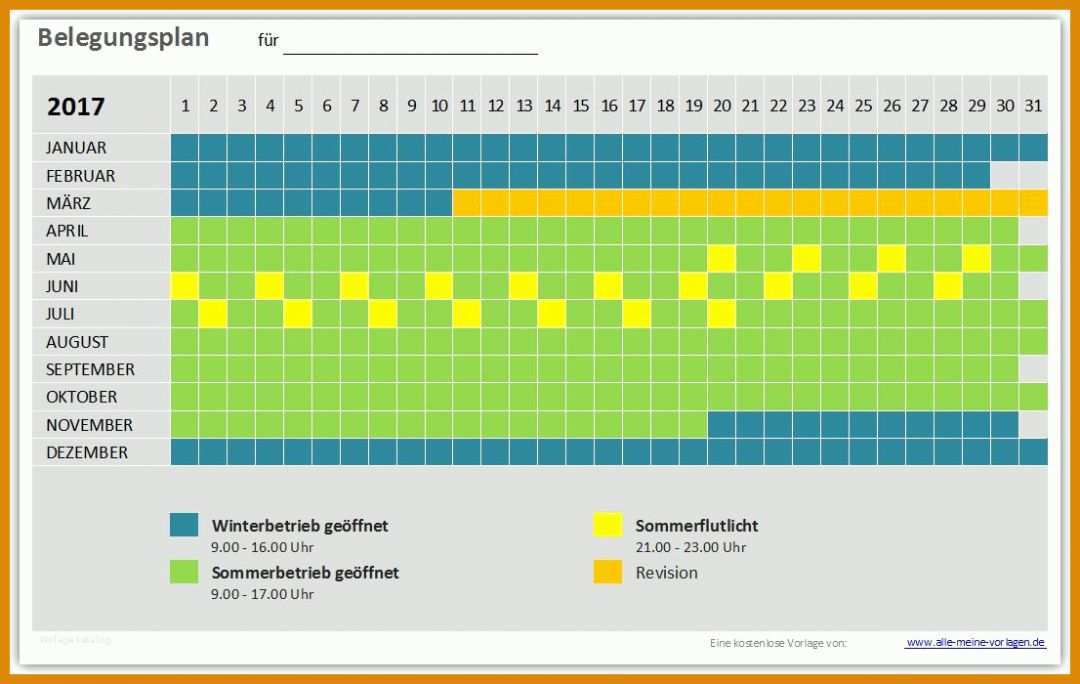 Erstaunlich Belegungsplan Vorlage 1106x700