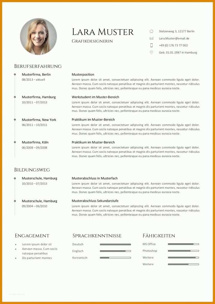 Faszinierend Cv Englisch Vorlage 992x1403