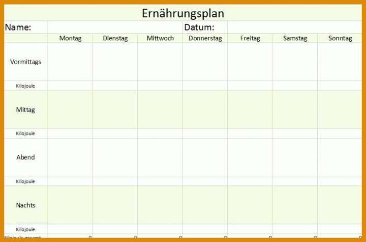 Selten Ernährungsplan Erstellen Vorlage 871x575