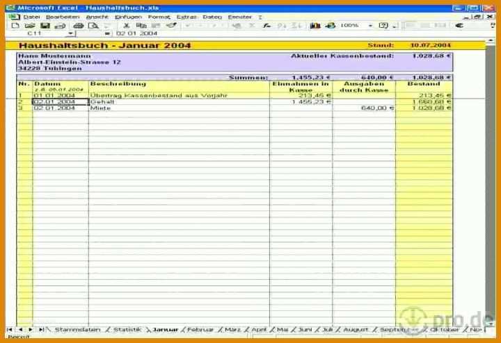 Auffällig Haushaltsbuch Excel Vorlage Kostenlos 2018 1029x706