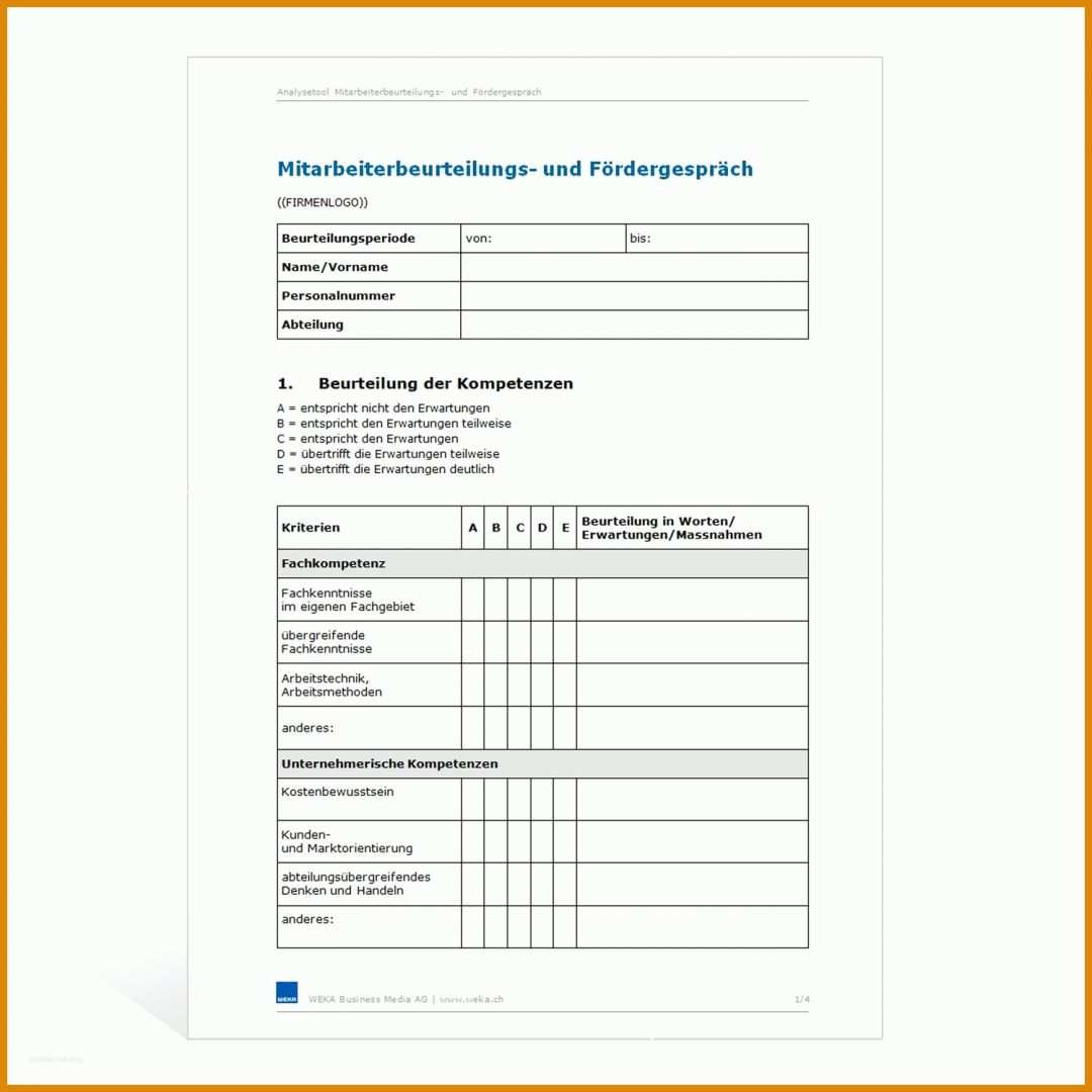 Selten Mitarbeitergespräch Vorlage Excel 1500x1500