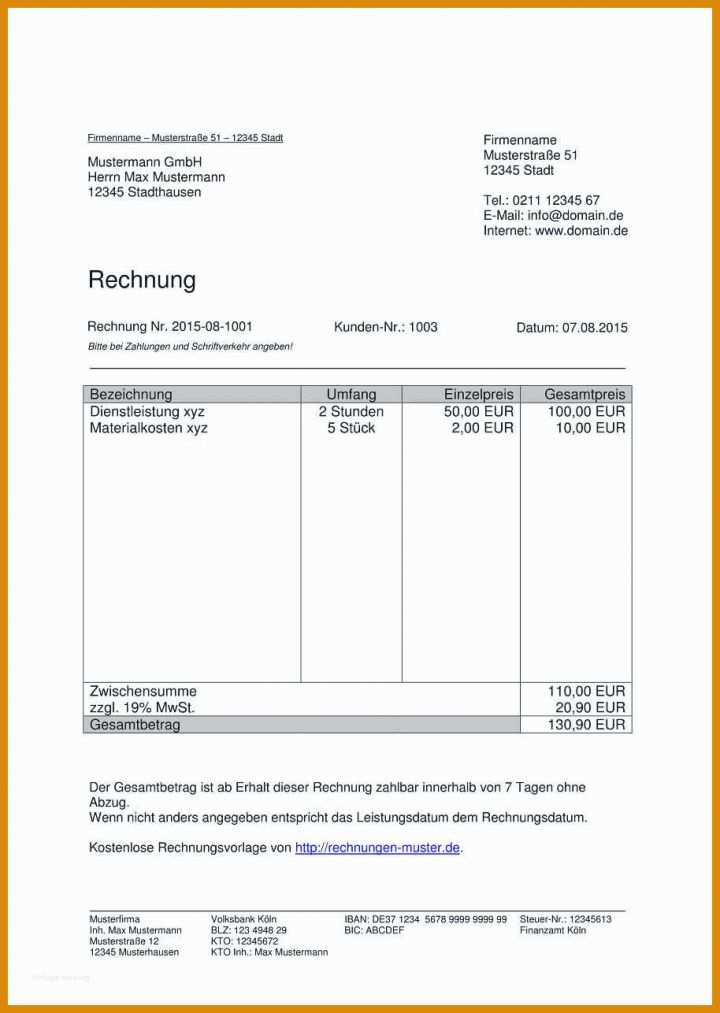 Limitierte Auflage Rechnung Miete Vorlage 914x1286