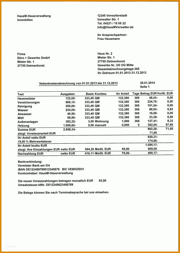 Ungewöhnlich Rechnung Miete Vorlage 1258x1772