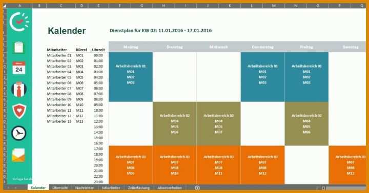 Moderne Vorlage Dienstplan 1200x628