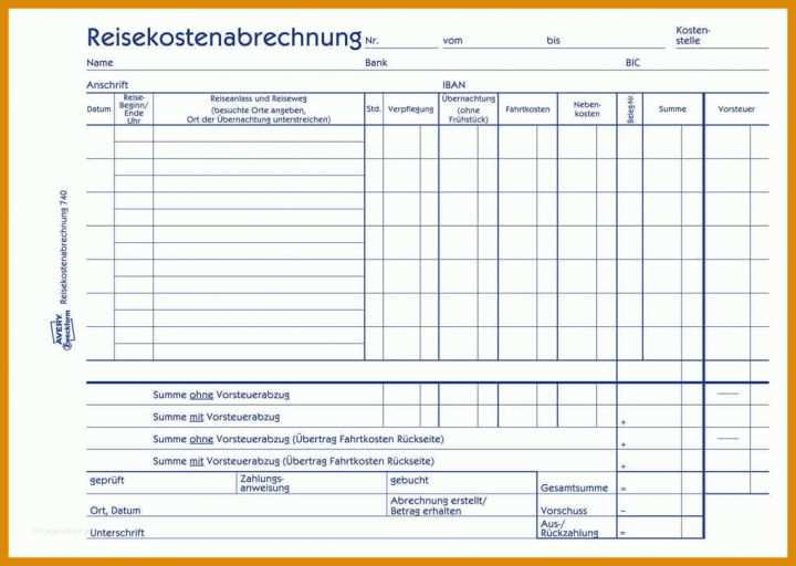 Vorlage Reisekostenabrechnung 9 Reisekostenabrechnung Formular Excel