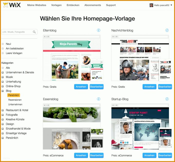 Wix Website Vorlagen Testbericht Zum Hompagebaukasten Von Wix